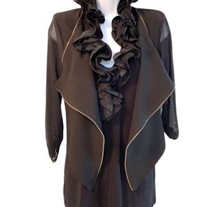 3/$30 Material Girl Big Lapel Jacket Sheer Sleeves